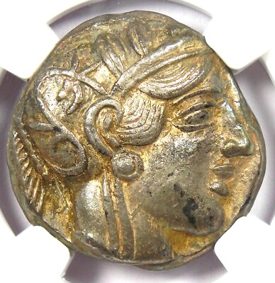 #ad Athens Greek Athena Owl Tetradrachm Coin 440 404 BC Certified NGC XF Test Cut $565.25