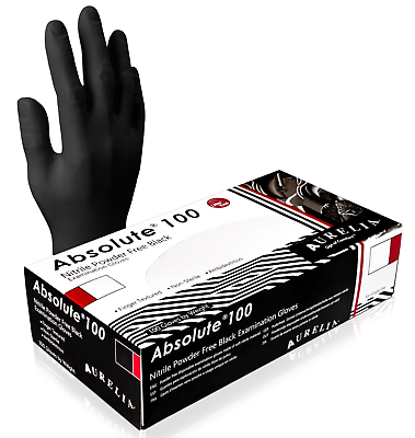 #ad 1000 XL Extra Large Black Nitrile Gloves 3.2 mil Disposable Exam Latex Free 5 Bx $42.99