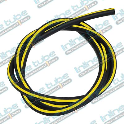 #ad 1964 81 Gm Vacuum Engine Hose Ribbed Yellow Stripe 5 32 3 Ribs 4 Foot Section $15.95