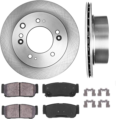 #ad Callahan Rear Brake Disc Rotors and Ceramic Brake Pads Hardware Brake Kit for $140.99