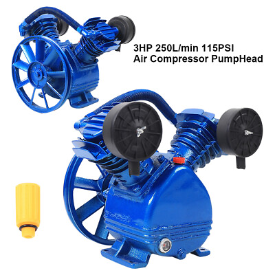 #ad V Style Air Compressor Pump Head 3 HP 2 Piston Motor Twin Cylinder Single Stage $120.70