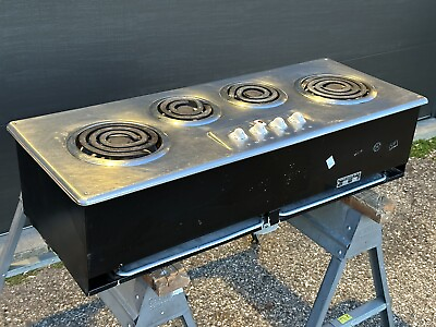 #ad Vintage 1950s 45” Thermador 4 Burner Electric Cooktop Stainless SU4 TESTED $1100.00