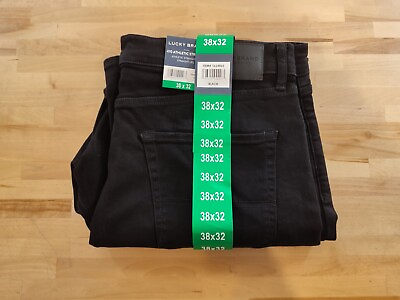 #ad Men#x27;s Lucky 410 Athletic Straight Leg Stretch Jeans Black W38quot;xL32quot; $34.89