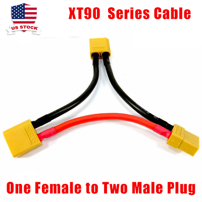 #ad AMASS XT90 Connector Plug Series Parallel Cable for RC Lipo Battery 10AWG 120mm $5.39