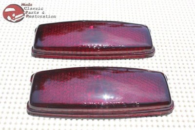 #ad 41 48 Chevy Passenger Car Rear Flat Type Tail Light Lamp Lens Lenses Set of 2 $24.98