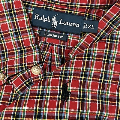 #ad Polo Ralph Lauren Men’s Size XL Classic Fit Multicolor Button Front Shirt $17.99