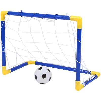 #ad Indoor Mini Folding Football Soccer Ball Goal Post Net SetPump Kids Sport $9.55