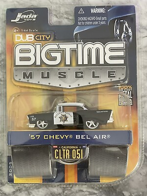 #ad 🔥🚨 Jada Dub City Big Time Muscle 1957 Chevy Bel Air Highway Police Patrol Car $5.99