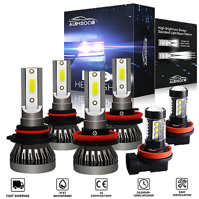 #ad For Dodge RAM 1500 2019 2020 6x White LED Headlight Hi Loamp;Fog Light Bulbs Kit $35.99