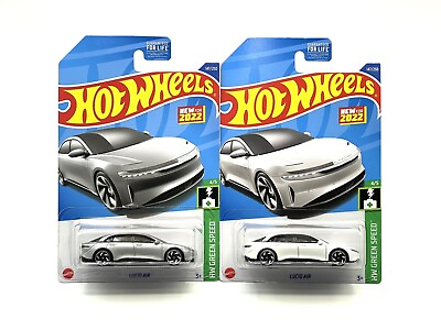 #ad 2022 Hot Wheels Lucid Air Luxury EV silver amp; white 147 250 Color Variation Lot $4.49