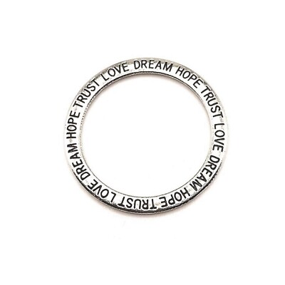 #ad 4 20 or 50 pcs Silver Dream Hope Love Trust Circle Charms US Seller AS017 $6.95