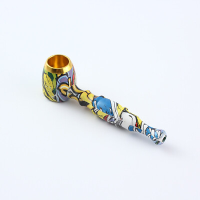 #ad 1pcs Metal Tobacco Filter Smoking Pipe Pocket Cigarette Pipes Colorful Painting $8.59