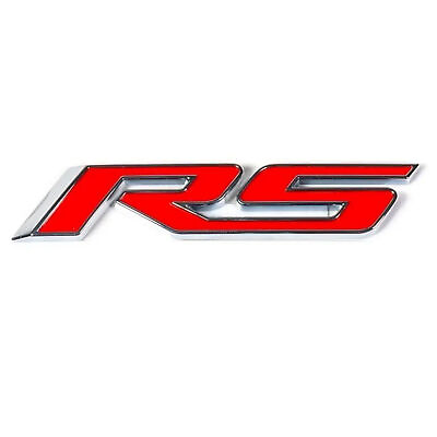 #ad Fits Chevy RS Rear Trunk Lid Nameplate Logo Fender Marker 3D Emblem Badge Red $9.98