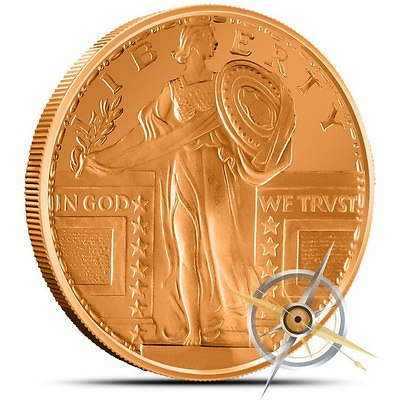 #ad 1 oz Copper Round Standing Liberty $2.10