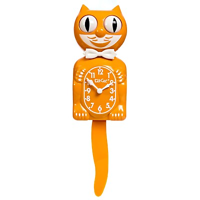 #ad Festive Orange Kit Cat Klock 15.5″ high Clock $87.95