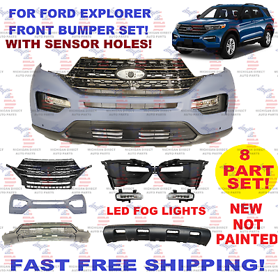 #ad FOR FORD EXPLORER FRONT BUMPER ASSEMBLY WITH LED FOG LIGHTS GRILL SKID PLATE $604.80