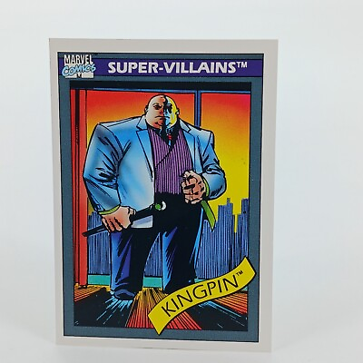 #ad 1990 IMPEL MARVEL Comics Super Villains Card Kingpin #52 $1.99