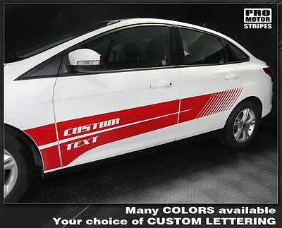 #ad Ford Focus 2011 2018 Side Double Strobe Stripes Decals Choose Color $68.60