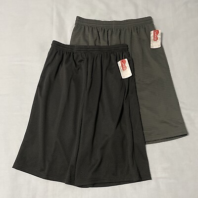 #ad BCG Boys Shorts XL 18 20 Black And Gray Athletic Shorts 2 Pairs NWT $14.99