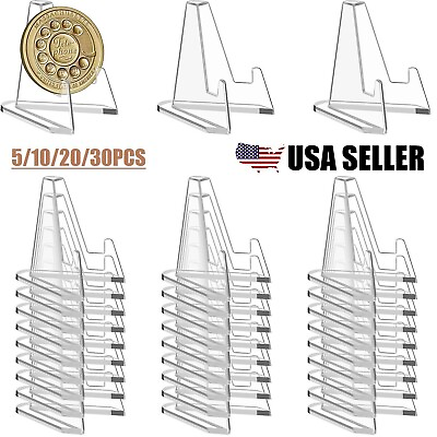 #ad 30Pcs Large Size Trading Card Stands Most Durable Display Coins Cards Holder USA $10.99