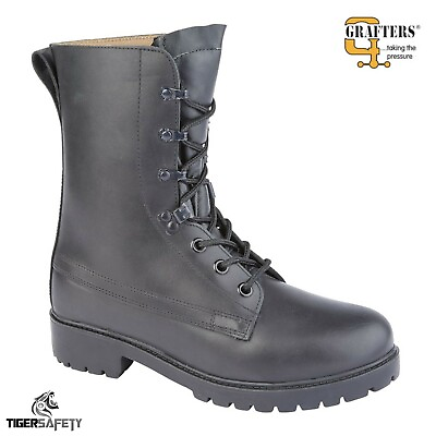 #ad Grafters M9666A Assault Black High Leg Service Army Cadet Military Combat Boots $123.75