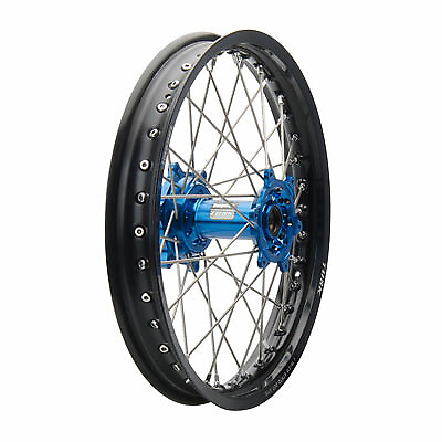 #ad Tusk Impact Complete Wheel Rear 19 x 2.15 Black Rim Silver Spoke Blue Hub $310.16