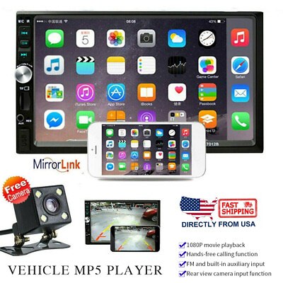 #ad 2 DIN 7quot; HD Car Stereo Radio MP5 Player Bluetooth Touch Screen Rear Camera $29.99