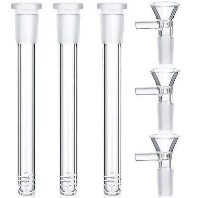 #ad 3Pack 5quot; insert 3.8#x27;#x27; Downstem 14mm Male Round Bowl $14.89