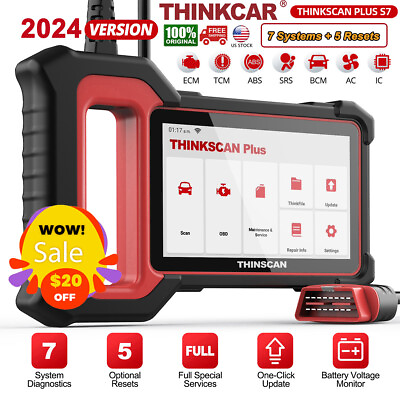#ad 2024 Thinkscan Plus S7 Car OBD2 Scanner Auto Diagnostic Tool ABS SRS BCM IC AC $128.59