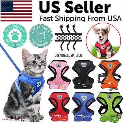 #ad #ad Cat Dog Pet Harness Adjustable Control Vest Dogs Reflective S M L XL Leash $5.29