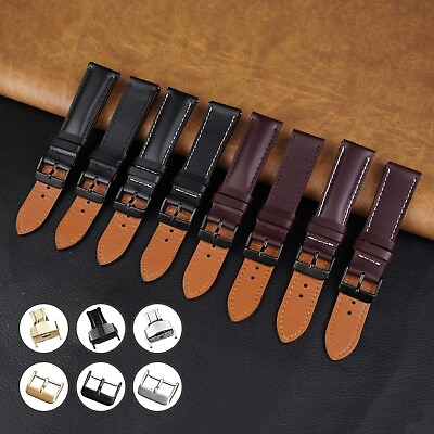 #ad 18mm 20mm 22mm Classic Genuine Leather Watch Band Strap Quick Release Wristband $17.99