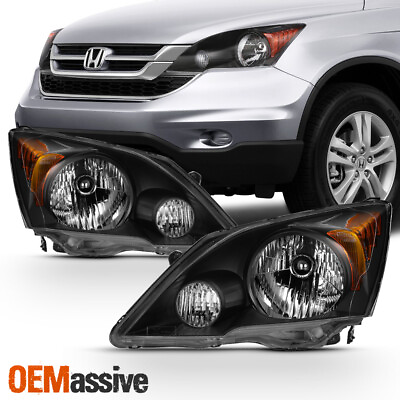 #ad Fits 2007 2011 Honda CR V Black Headlights Complete Replacement 07 08 09 10 11 $103.54