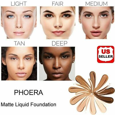 #ad #ad PHOERA Foundation Makeup Full Coverage Fast Base Brighten long lasting Shade US $6.98