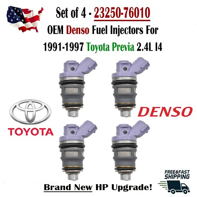 #ad New Denso 4Pcs HP Upgrade OEM Fuel Injectors for 1991 1997 Toyota Previa 2.4L I4 $251.99