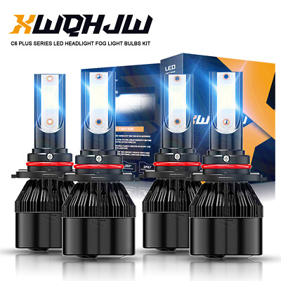 #ad XWQHJW C6 9005 9006 LED Headlight Kit Combo Bulbs High Low Beam Super Bright $24.99