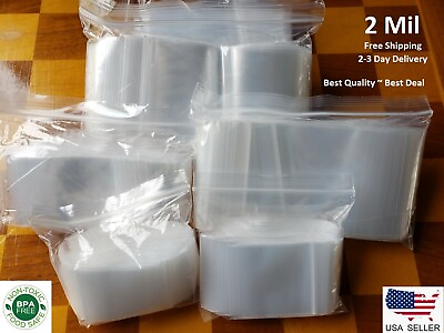 #ad Clear Zip Seal Plastic Bags Jewelry Zipper Top Lock Reclosable Baggies 2 Mil 2ML $5.78