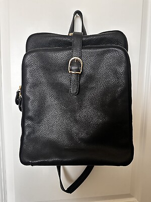 #ad Viola Castellani Milano Black Leather Backpack $42.00