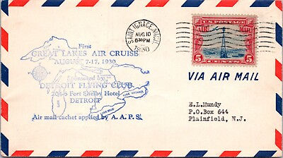 #ad FFC 1930 First Great Lakes Air Cruise St Ignace Mich F57397 $4.99