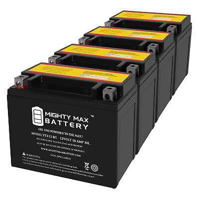 #ad Mighty Max YTX12 BS 12V 10Ah Battery Replaces Triumph Scrambler 11 13 4 Pack $119.99