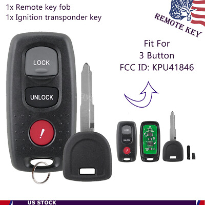 #ad For 2004 2005 2006 Mazda 3 Remote Control Fob KPU41846 Chipped Key 4D63 80 Bit $16.79