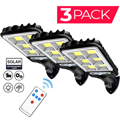#ad #ad 3PCS Outdoor Solar Wall Light LED Motion Sensor Bright Flood Street Lamp 3 Modes $16.99