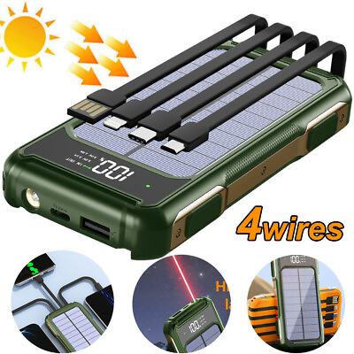 #ad 2024 Super 3000000mAh 4 USB Portable Charger Solar Power Bank For Cell Phone $17.91