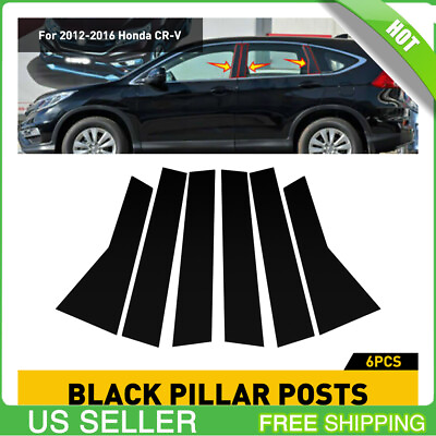 #ad For 2012 2016 Honda CR Black Window Pillar Posts Cover Door Trim 6PCS Left Right $14.99