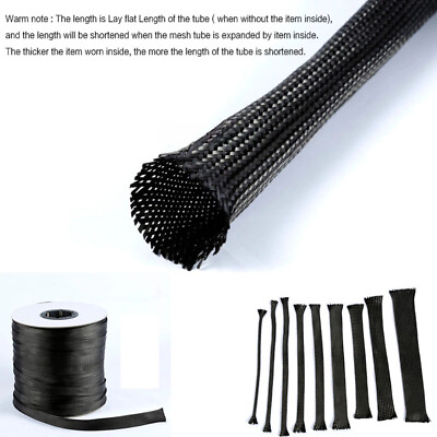 #ad 2 4 6 8 10 12 15 40MM Carbon Fibre braided rope tube hollow belt sleeve tube 2m $26.31