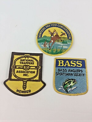 #ad Vintage Patch Lot Trappers Association Bass Anglers Hunters Conservation $16.80