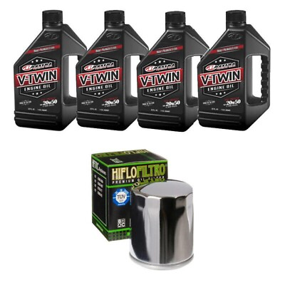 #ad Oil Change Kit Harley Davidson 4 Quarts 20W50 Synthetic Engine Oil Filter $69.77