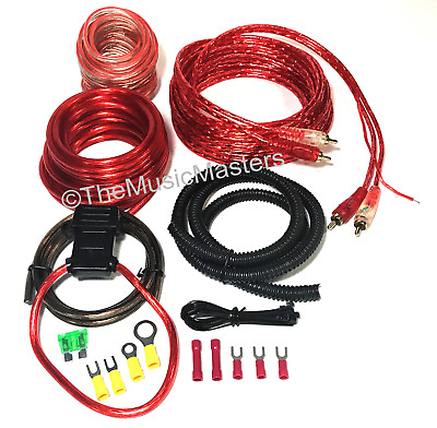 #ad 10 Gauge 800 Watt Amplifier Installation Wiring Kit Car Power Amp Install Cables $22.49