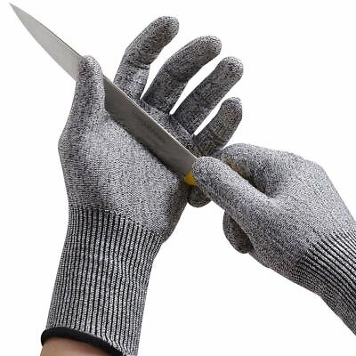 #ad Cut Resistant Gloves Level 5 Safety Kitchen Cutting Wood Carving 2 Pair S M L XL $8.99