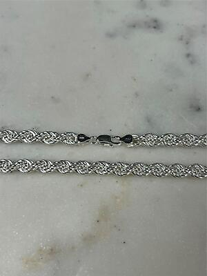 #ad 925 Sterling Silver 8mm Rope Chain Hollow Italian Necklace 202224262830 $282.07