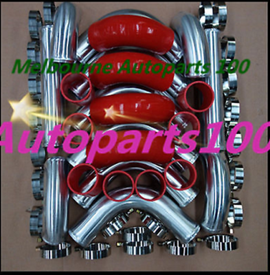 #ad #ad 3quot; Aluminum Universal Intercooler Turbo Piping Red hose T Clamp kits 12pcs $168.00